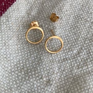 Open Circle 24k Gold Plated Studs